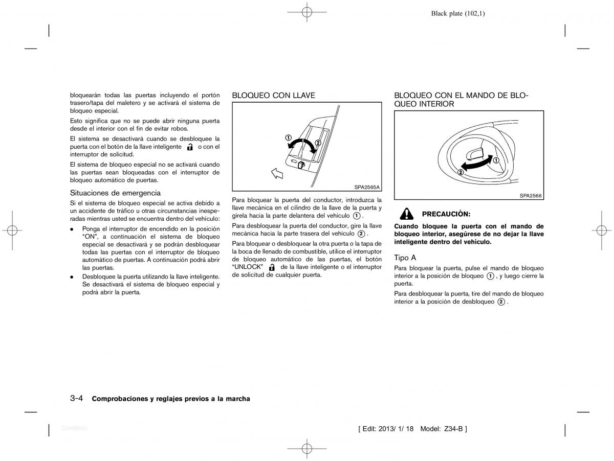 Nissan 370Z manual del propietario / page 103