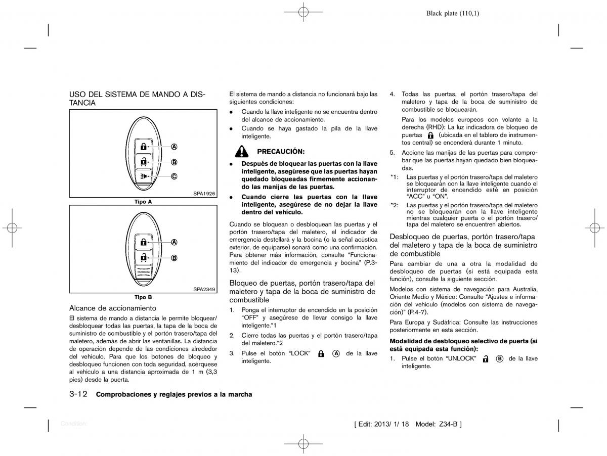 Nissan 370Z manual del propietario / page 111