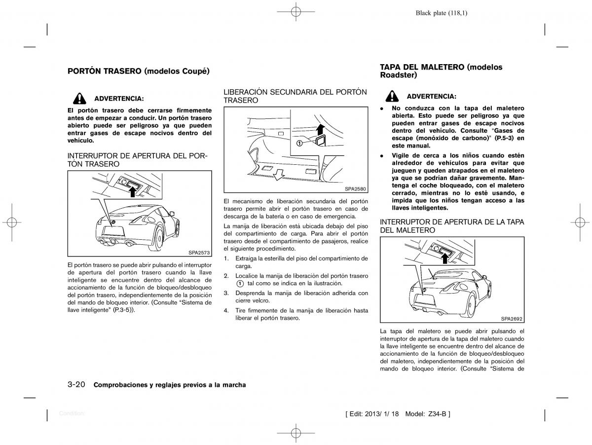 Nissan 370Z manual del propietario / page 119