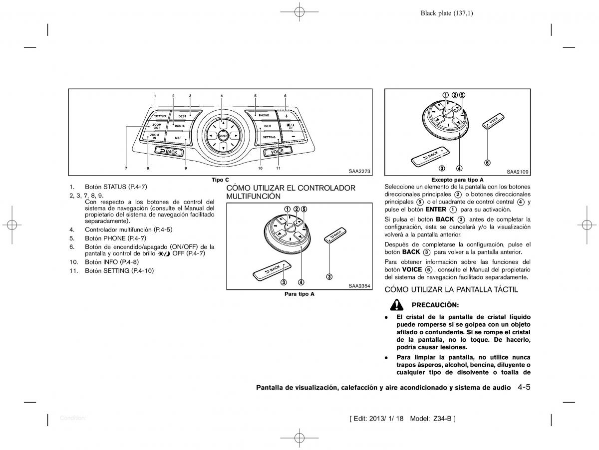 Nissan 370Z manual del propietario / page 138