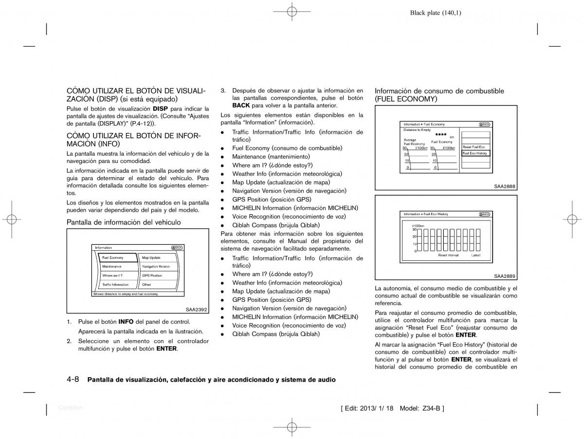 Nissan 370Z manual del propietario / page 141