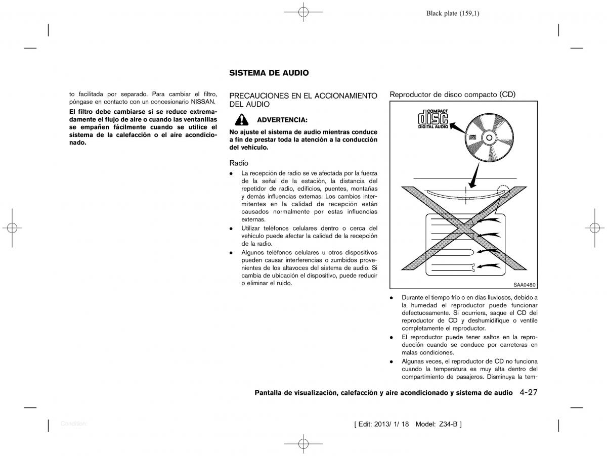 Nissan 370Z manual del propietario / page 160