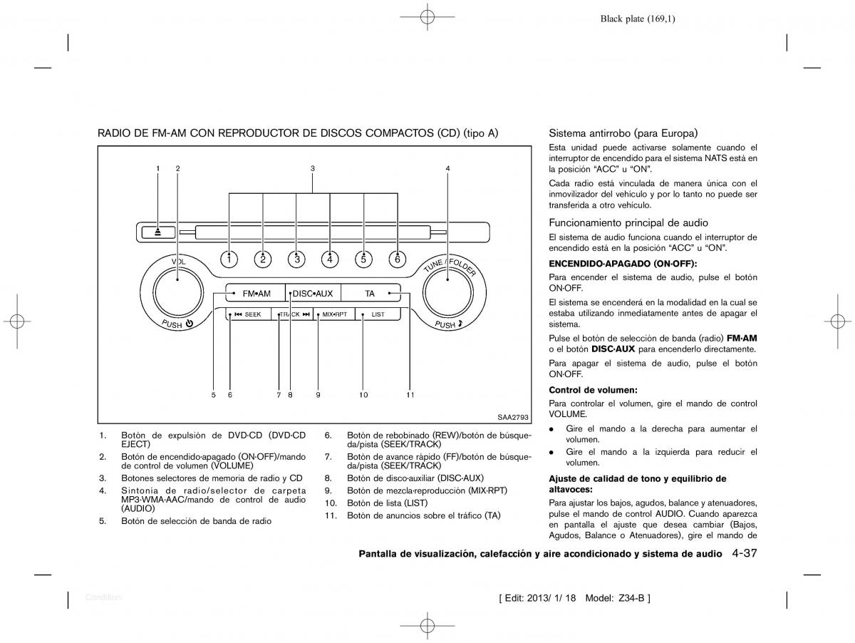 Nissan 370Z manual del propietario / page 170