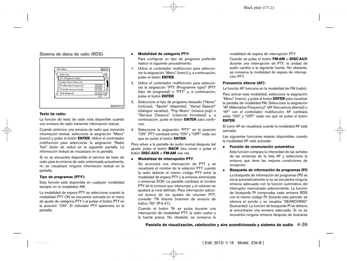 Nissan 370Z manual del propietario / page 172