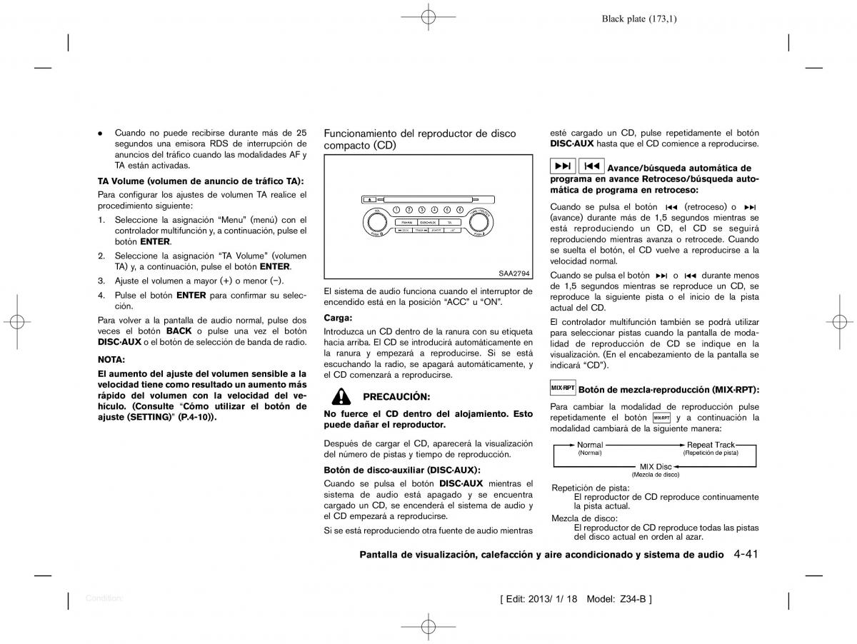 Nissan 370Z manual del propietario / page 174