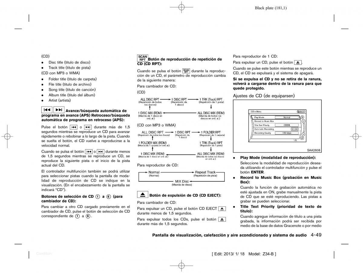 Nissan 370Z manual del propietario / page 182