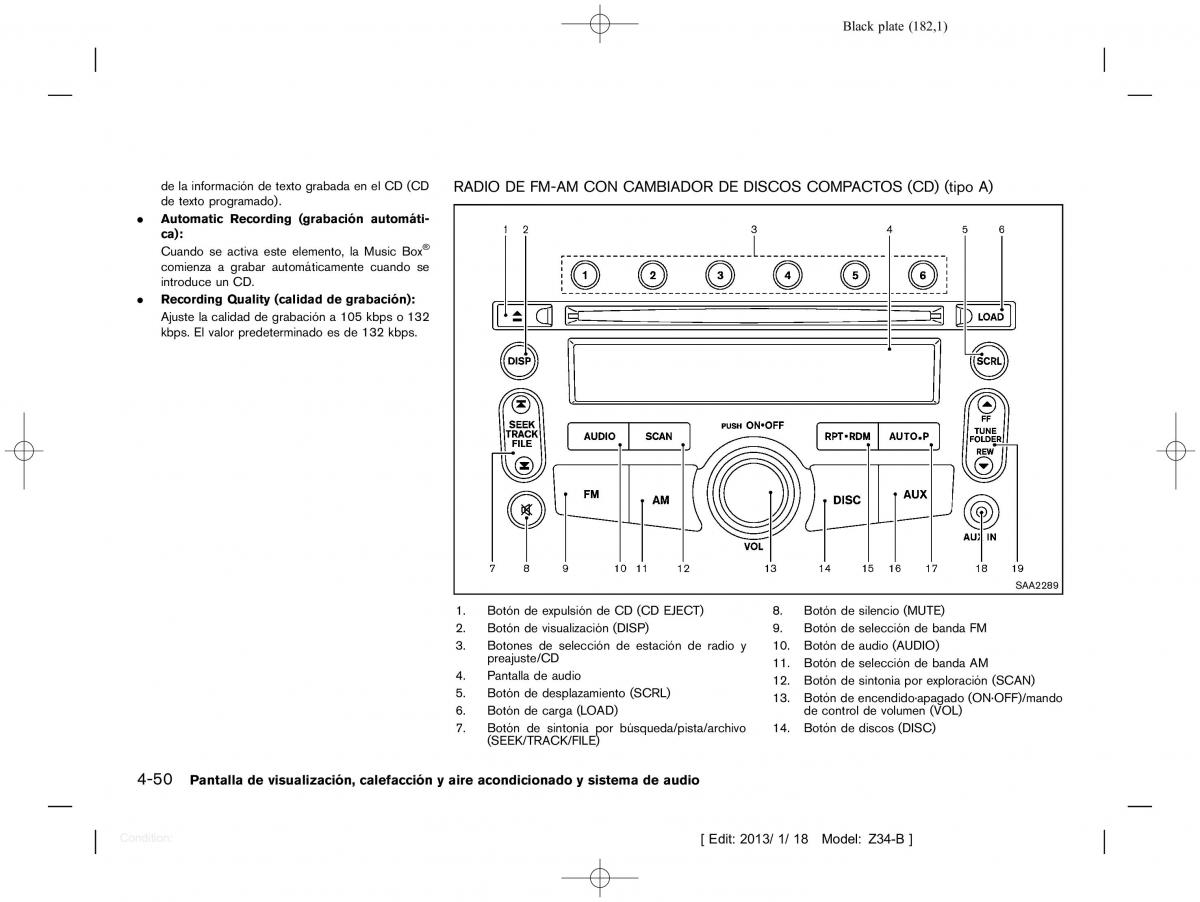 Nissan 370Z manual del propietario / page 183