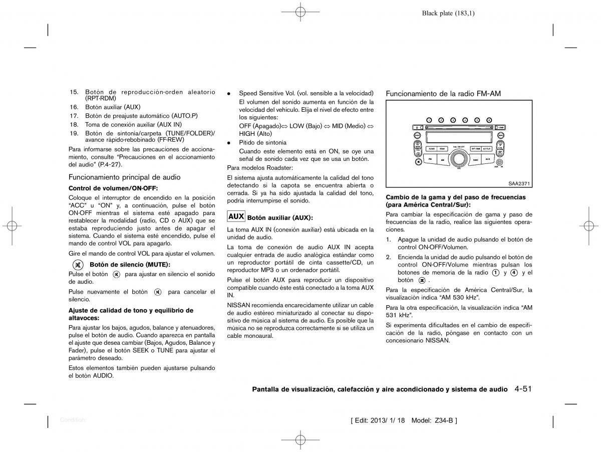 Nissan 370Z manual del propietario / page 184