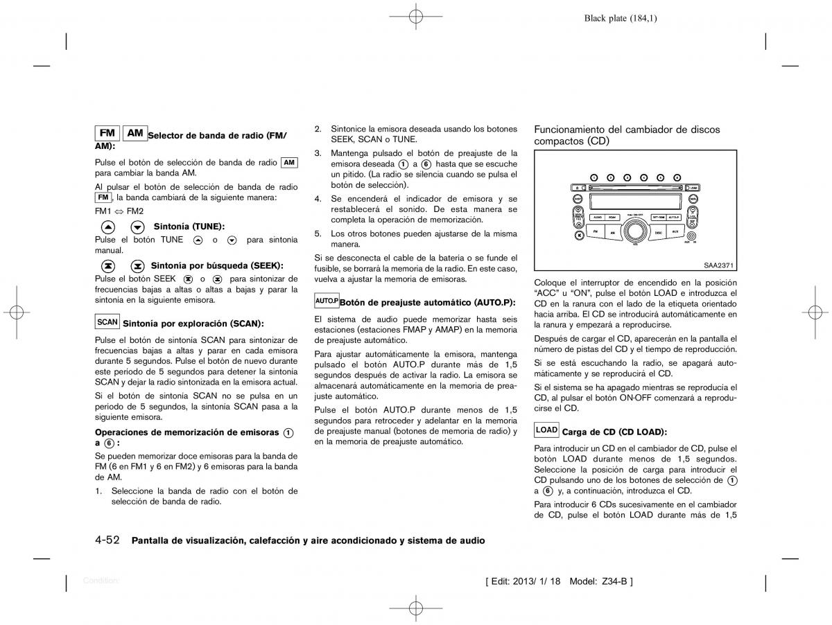 Nissan 370Z manual del propietario / page 185