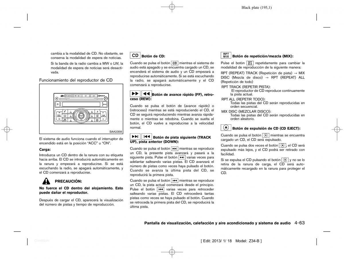 Nissan 370Z manual del propietario / page 196