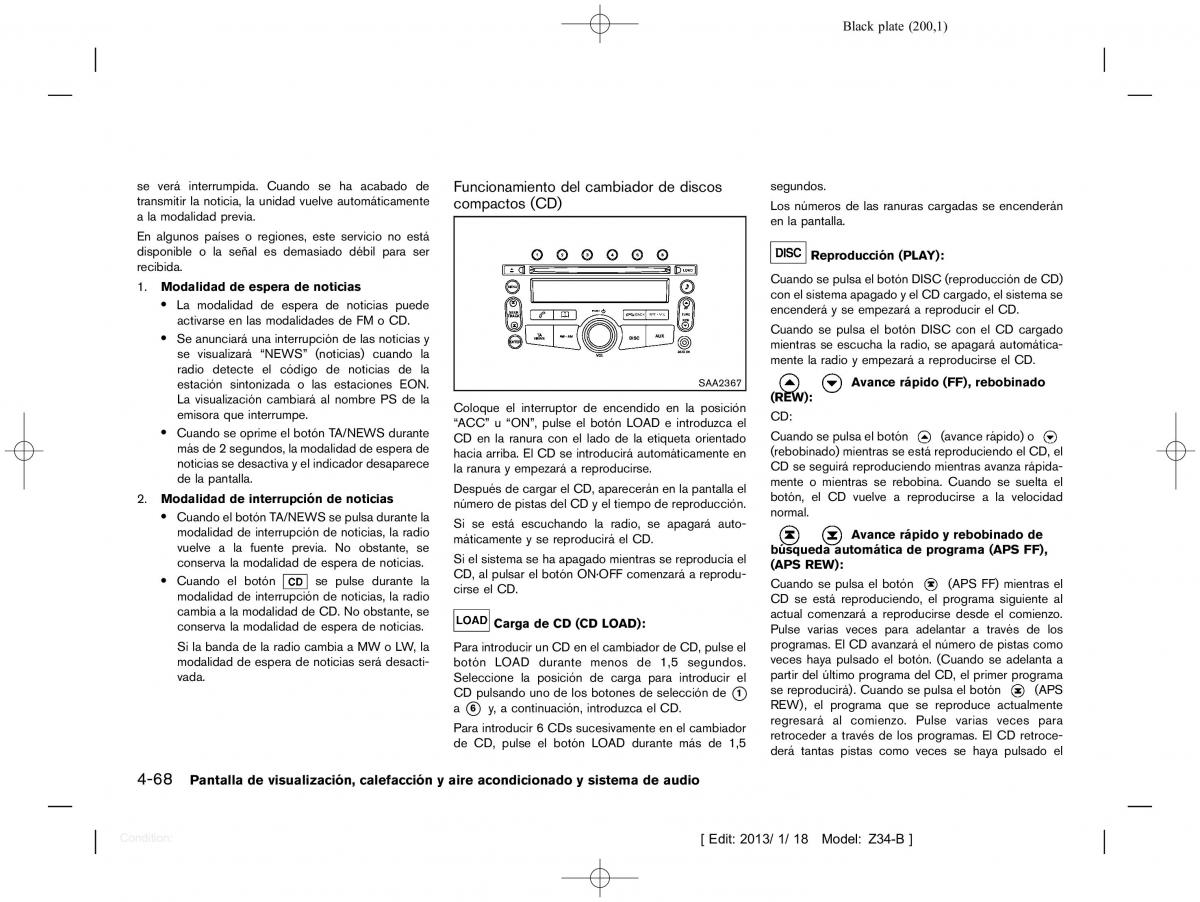 Nissan 370Z manual del propietario / page 201