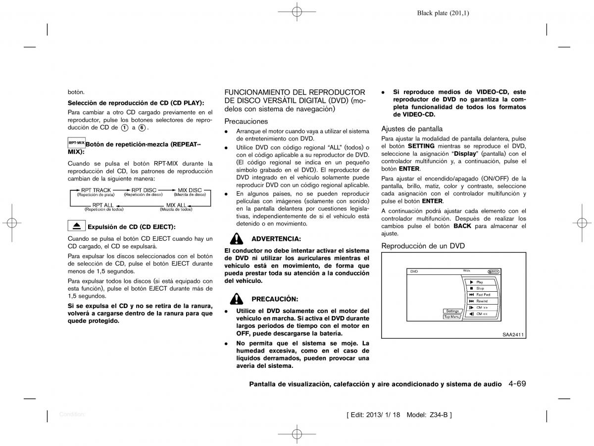 Nissan 370Z manual del propietario / page 202