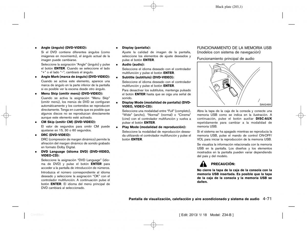 Nissan 370Z manual del propietario / page 204