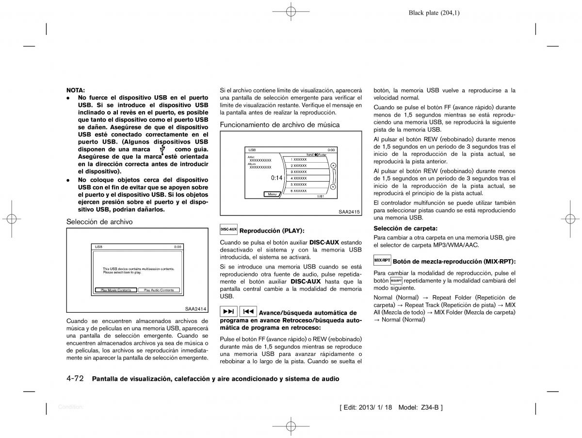 Nissan 370Z manual del propietario / page 205