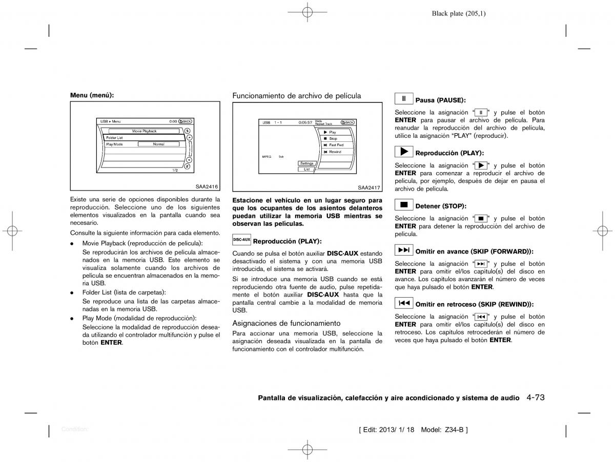 Nissan 370Z manual del propietario / page 206