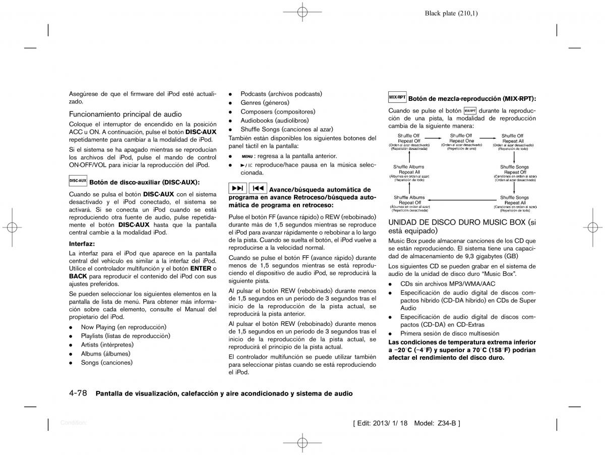 Nissan 370Z manual del propietario / page 211