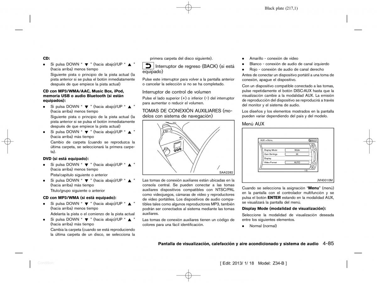 Nissan 370Z manual del propietario / page 218