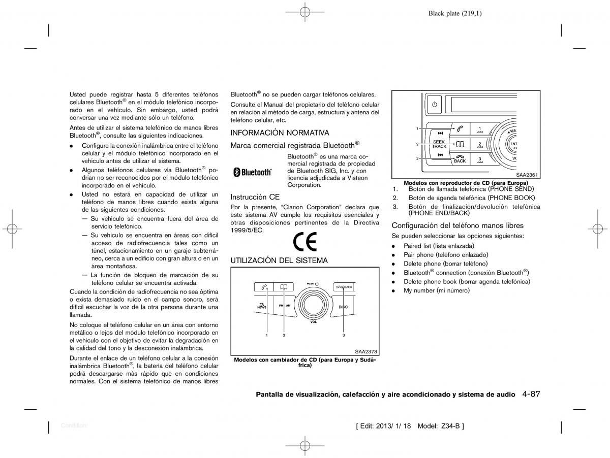 Nissan 370Z manual del propietario / page 220