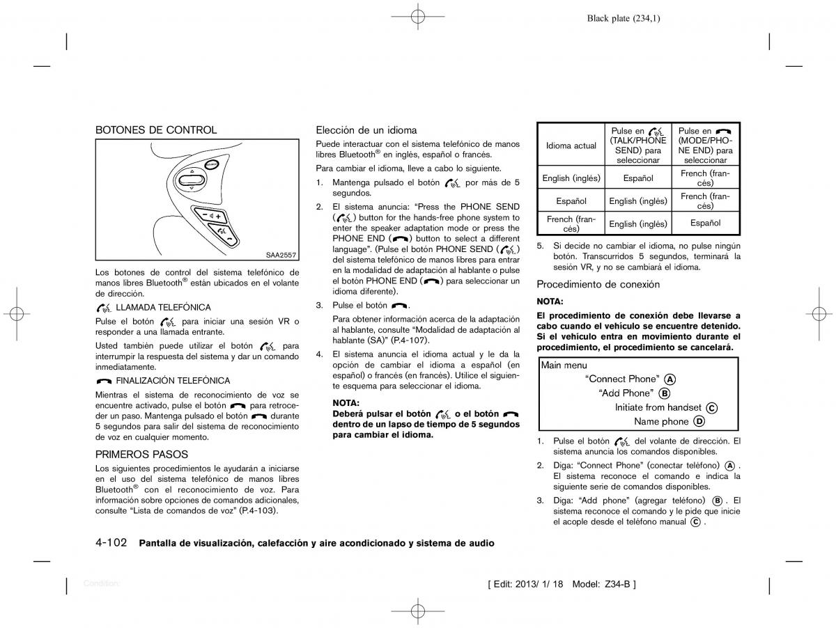 Nissan 370Z manual del propietario / page 235