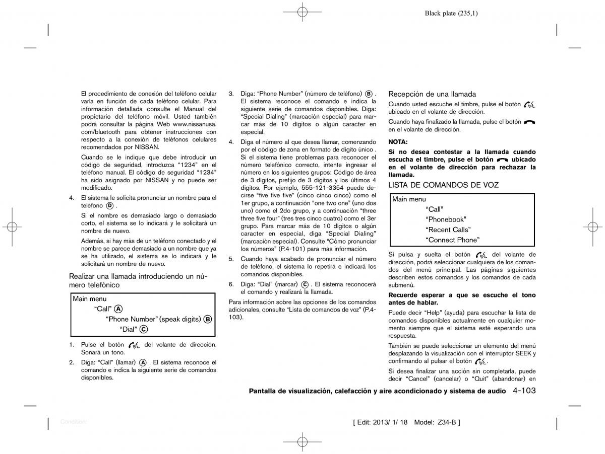 Nissan 370Z manual del propietario / page 236