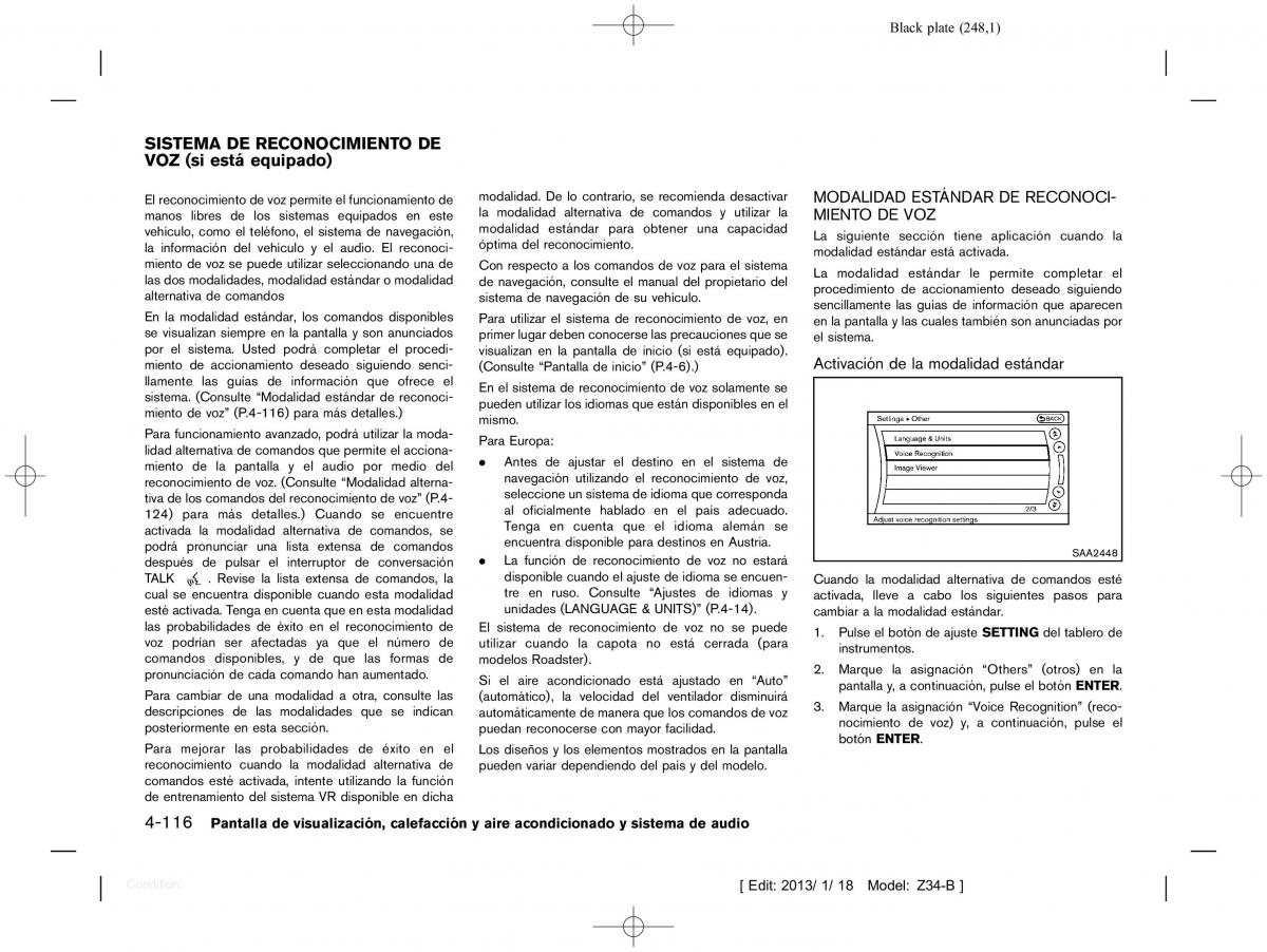 Nissan 370Z manual del propietario / page 249