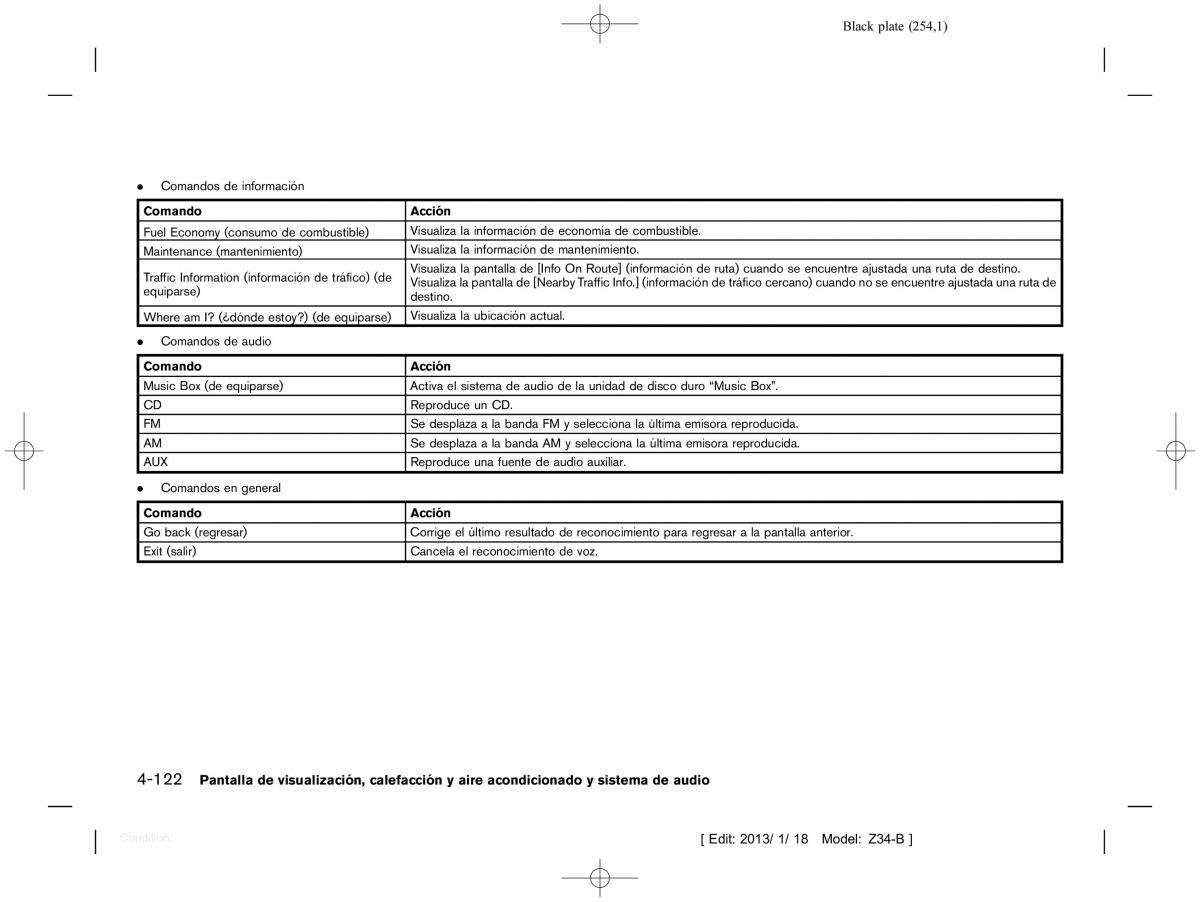 Nissan 370Z manual del propietario / page 255