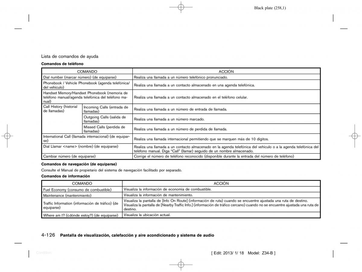 Nissan 370Z manual del propietario / page 259