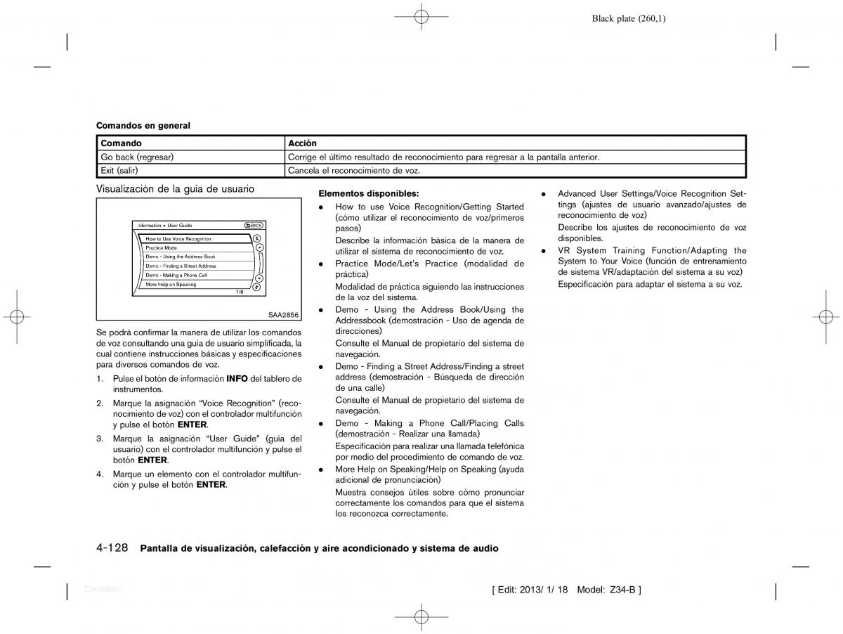 Nissan 370Z manual del propietario / page 261