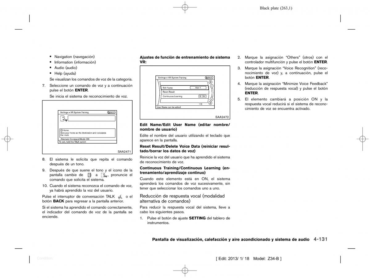 Nissan 370Z manual del propietario / page 264