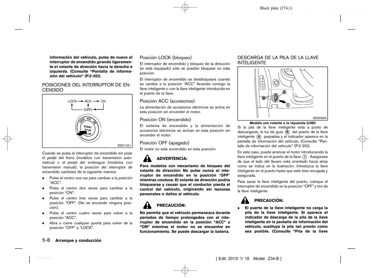 Nissan 370Z manual del propietario / page 275