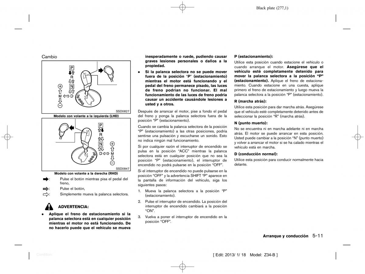 Nissan 370Z manual del propietario / page 278