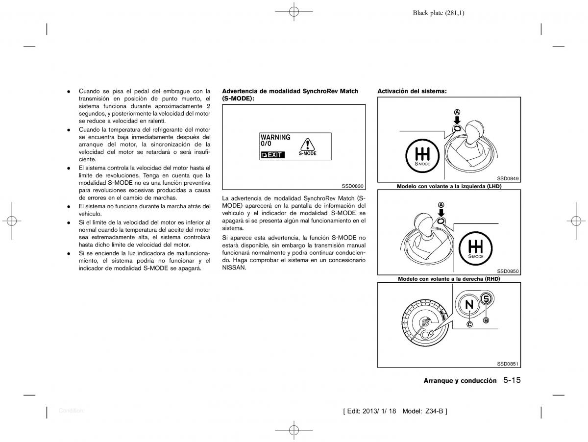 Nissan 370Z manual del propietario / page 282