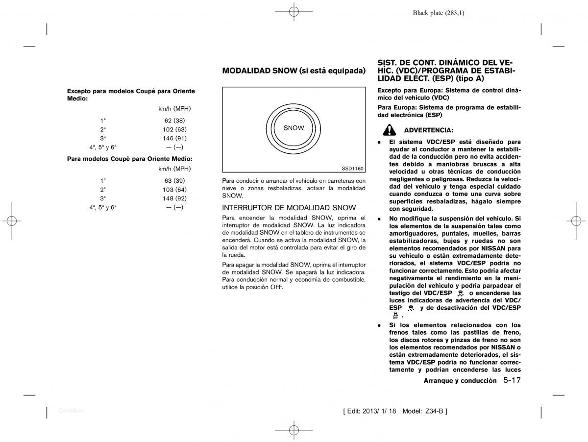 Nissan 370Z manual del propietario / page 284