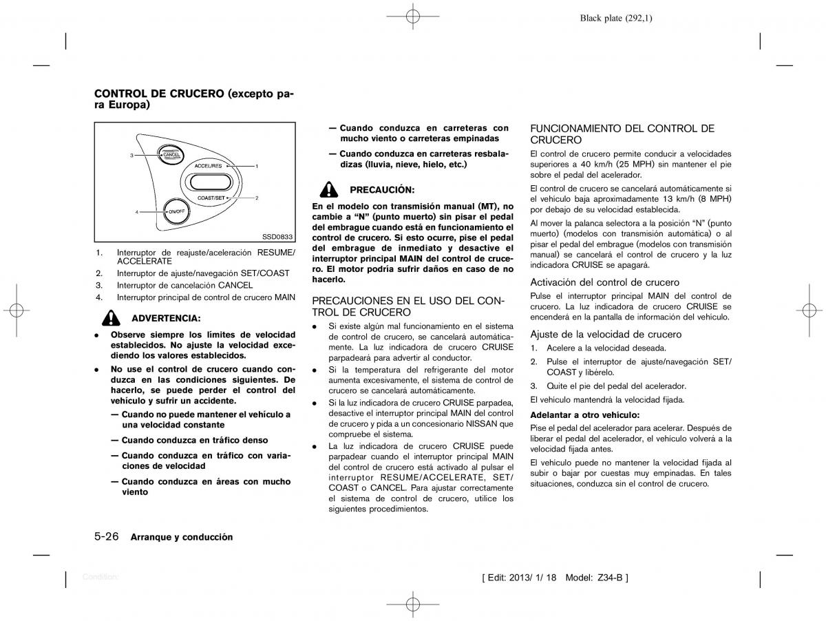 Nissan 370Z manual del propietario / page 293