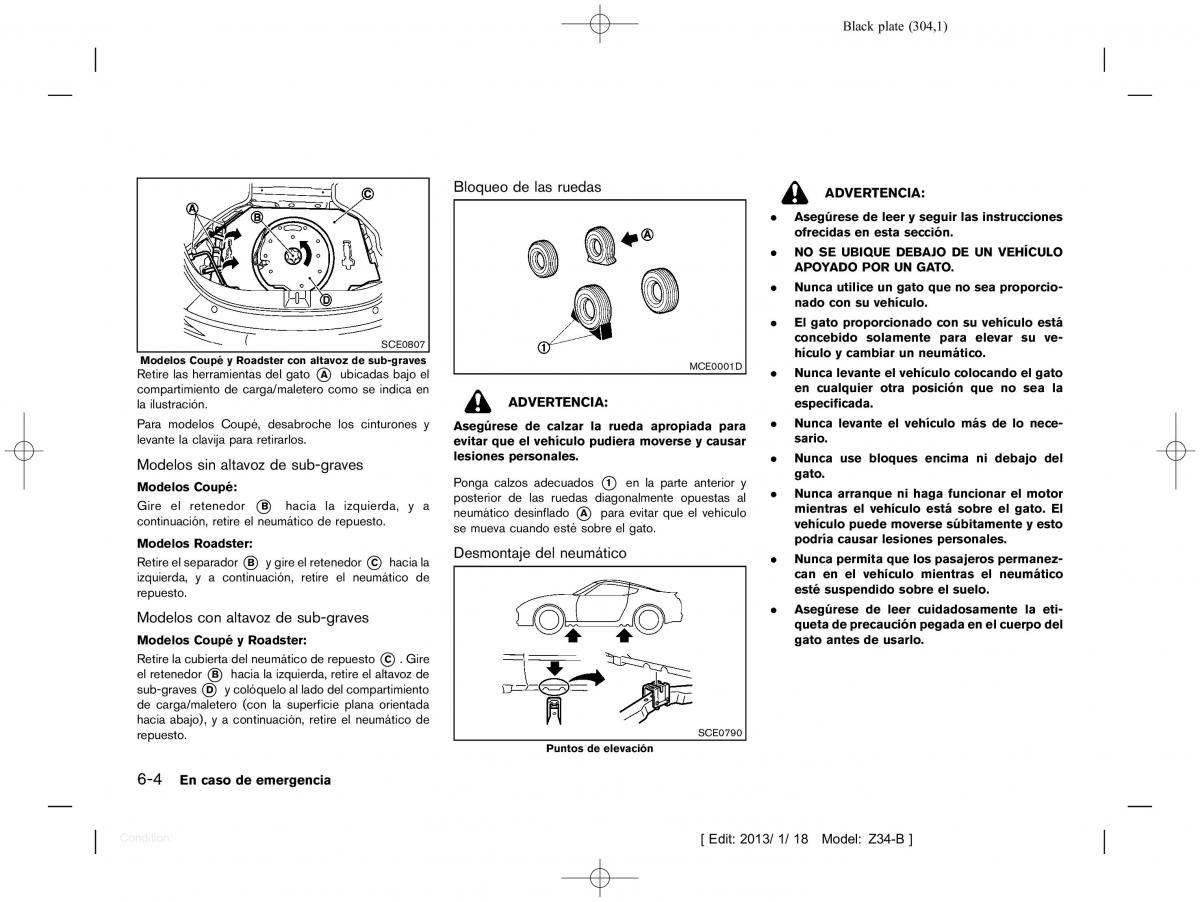 Nissan 370Z manual del propietario / page 305