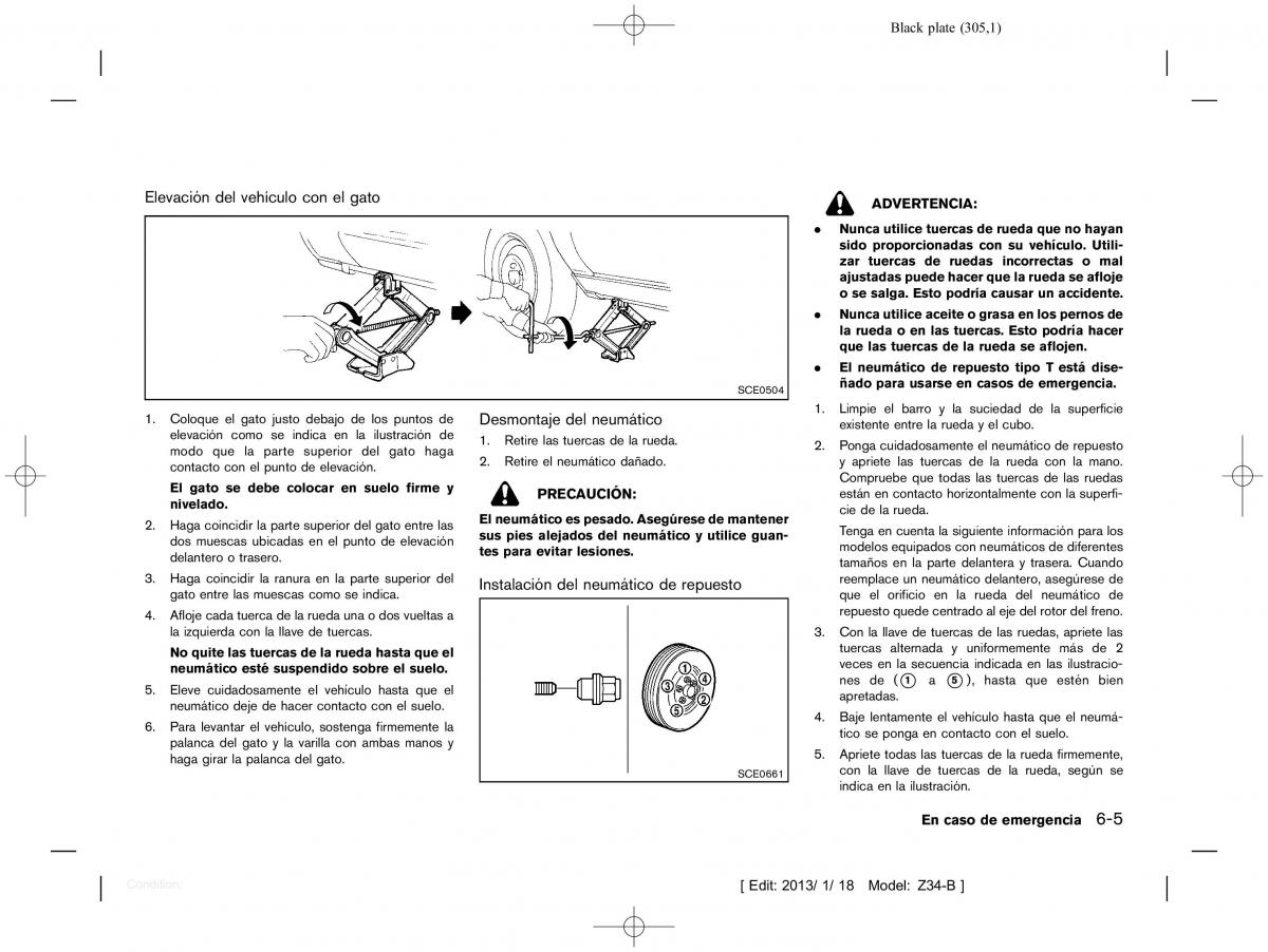 Nissan 370Z manual del propietario / page 306