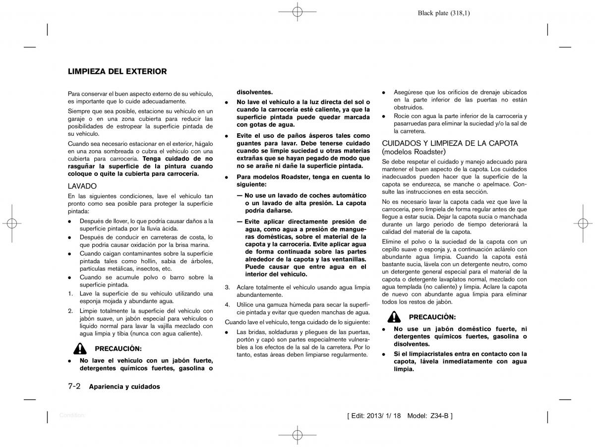 Nissan 370Z manual del propietario / page 319