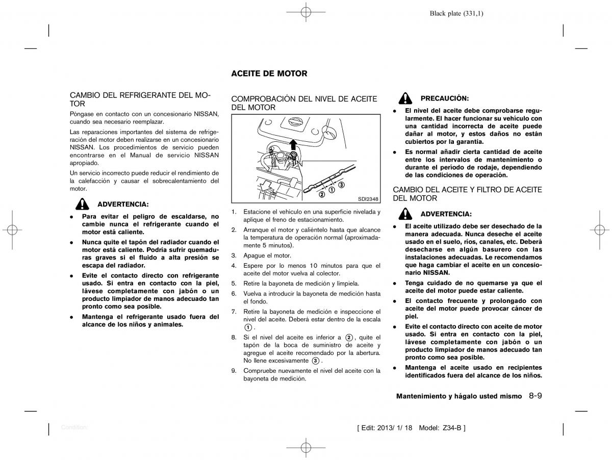 Nissan 370Z manual del propietario / page 332