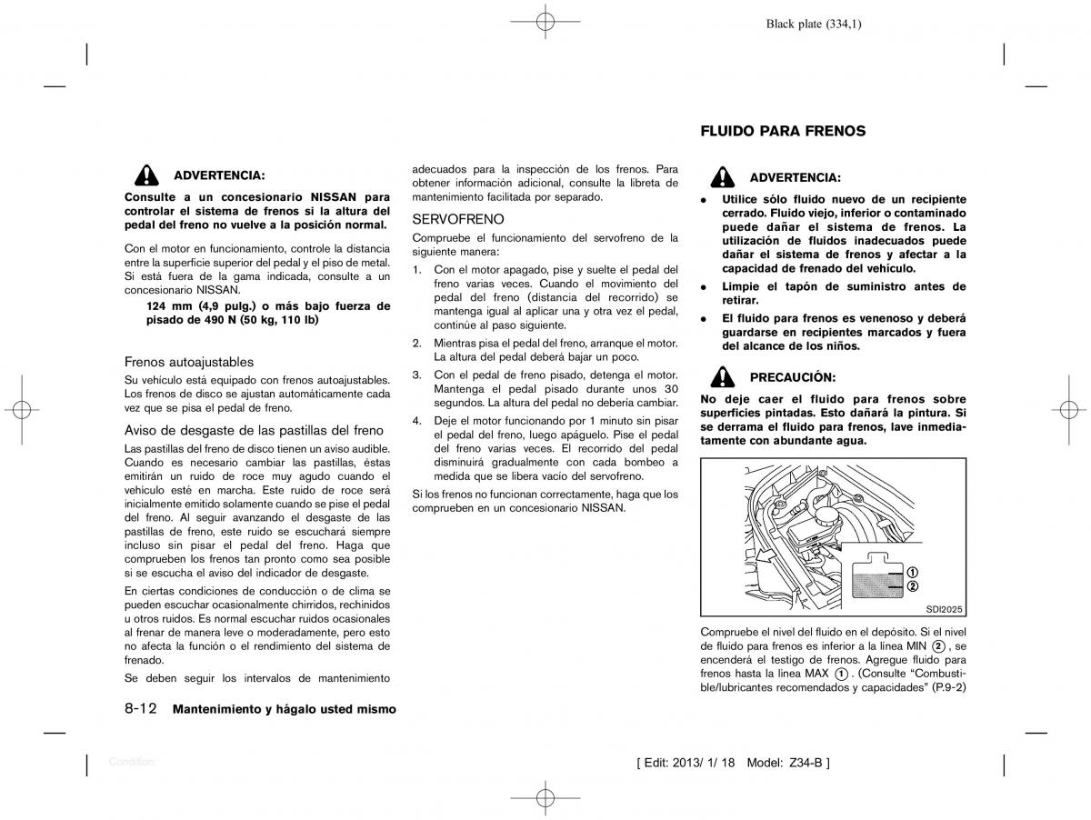 Nissan 370Z manual del propietario / page 335