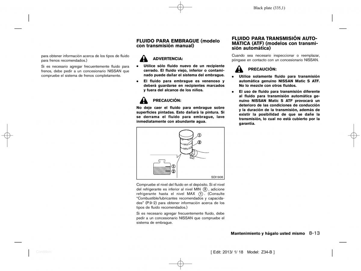 Nissan 370Z manual del propietario / page 336