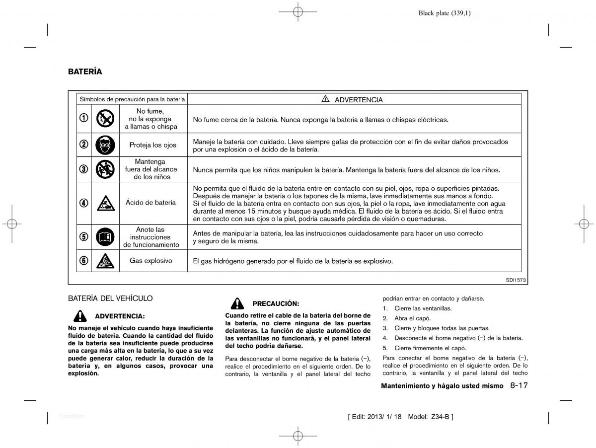 Nissan 370Z manual del propietario / page 340