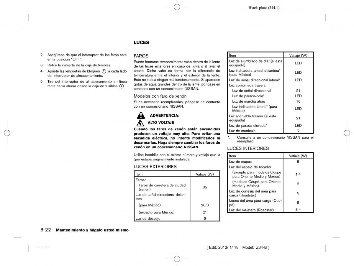 Nissan 370Z manual del propietario / page 345