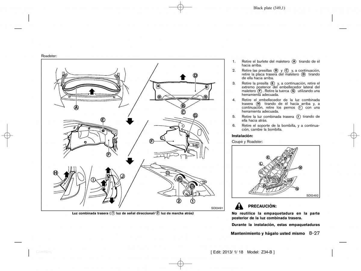 Nissan 370Z manual del propietario / page 350