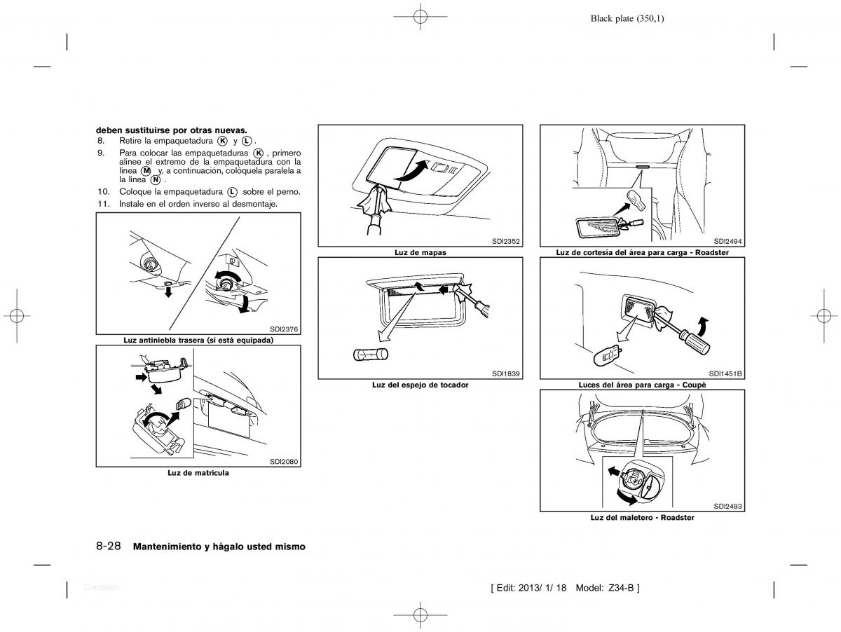 Nissan 370Z manual del propietario / page 351