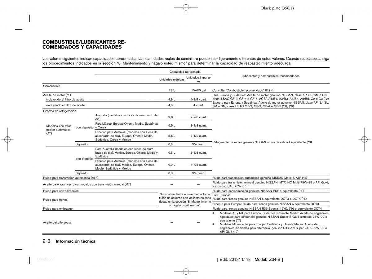 Nissan 370Z manual del propietario / page 357