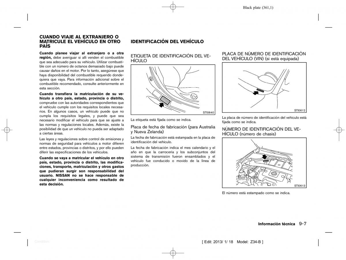 Nissan 370Z manual del propietario / page 362