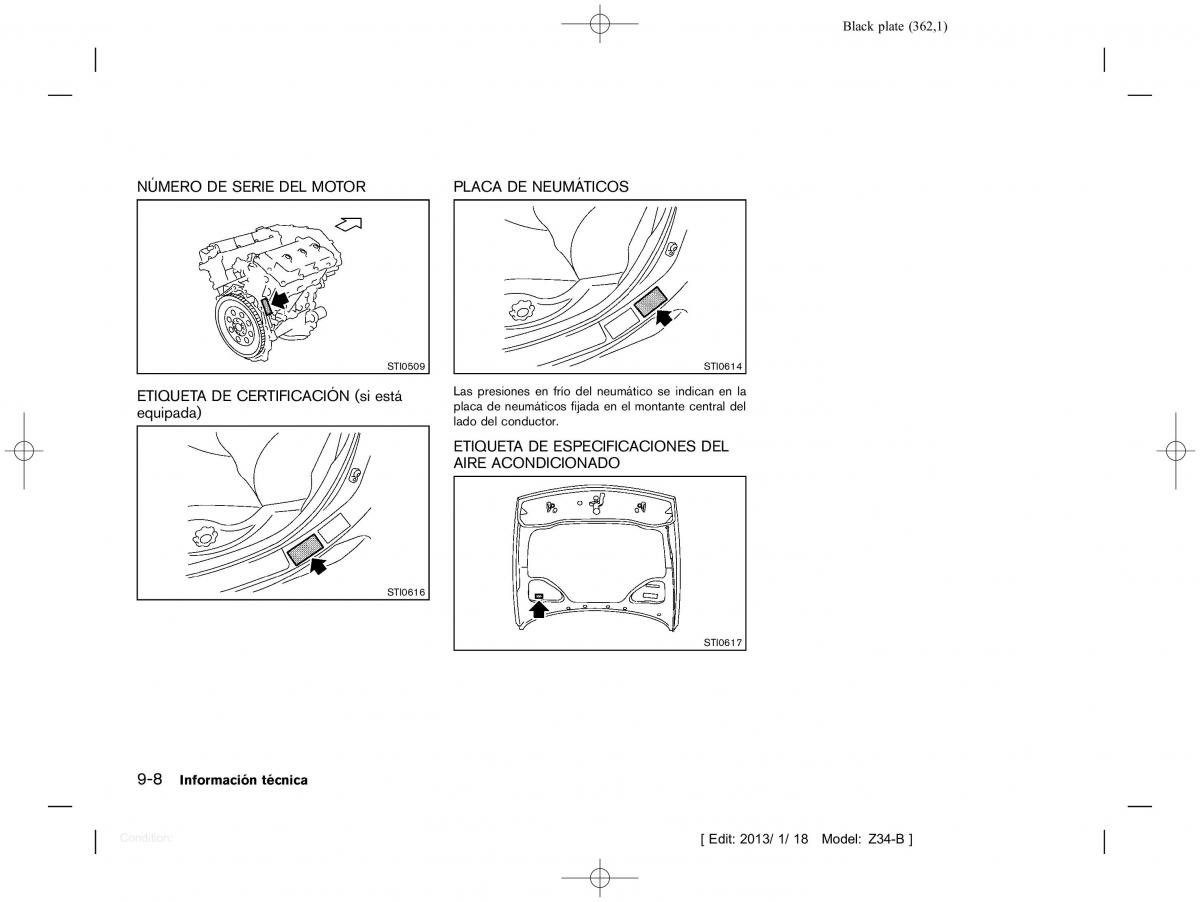 Nissan 370Z manual del propietario / page 363