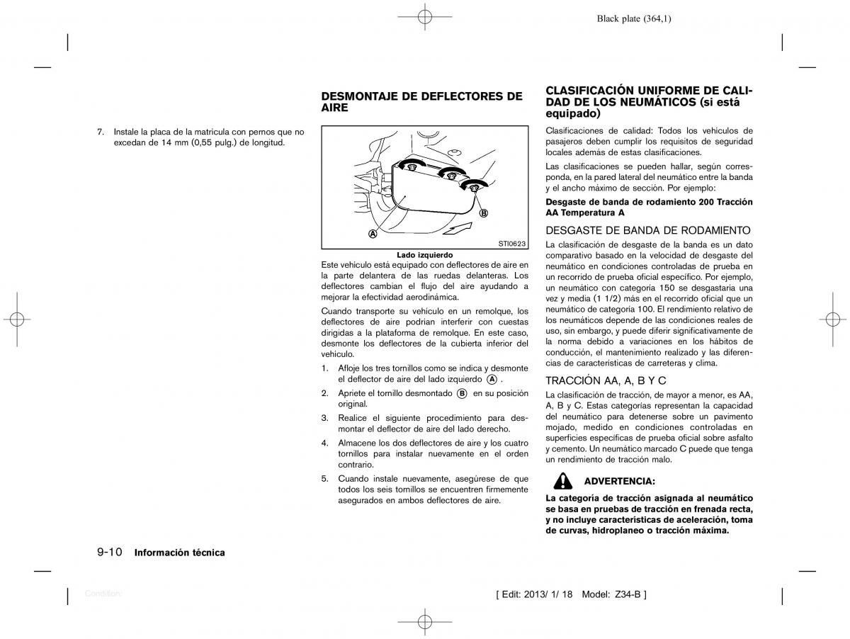 Nissan 370Z manual del propietario / page 365