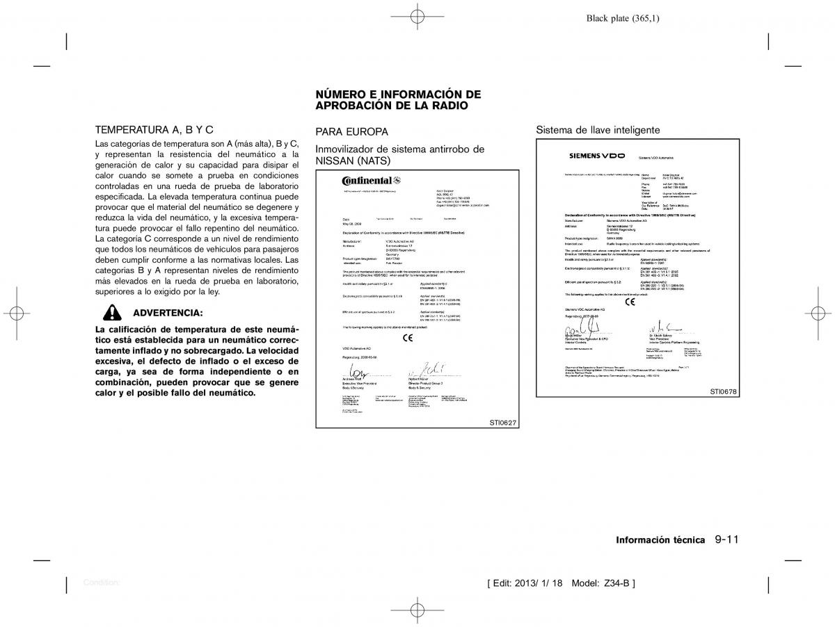 Nissan 370Z manual del propietario / page 366