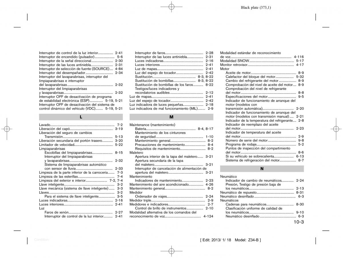 Nissan 370Z manual del propietario / page 374